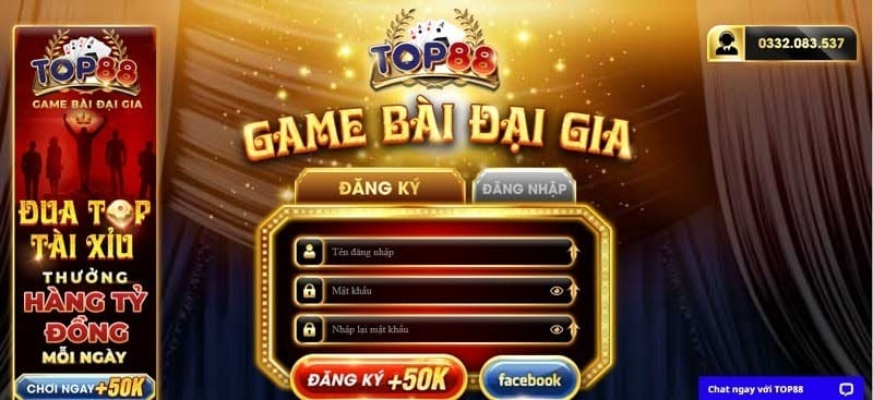 Đăng nhập sân chơi chính thức Top88